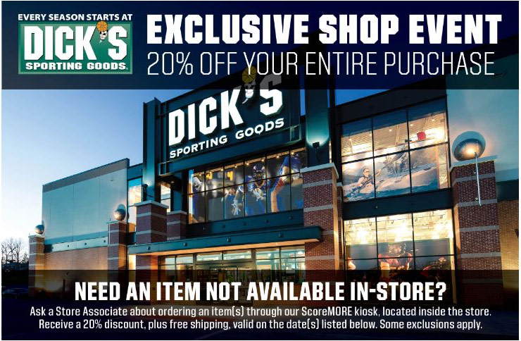 Dick’s Exclusive 20% OFF Shop Event!